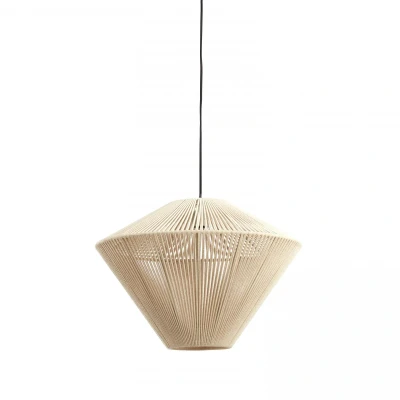 Afbeelding van Hanglamp creme beige touw naturel diameter 56cm