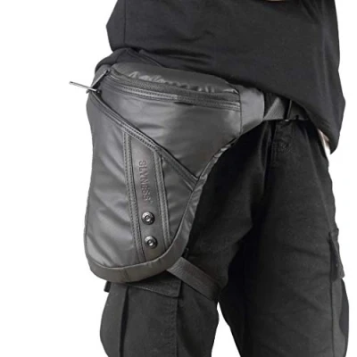 Afbeelding van Xieben Multifunctionele beenzak voor op de motorfiets, buiten, reizen, kamperen, paardrijden, fietsen, vissen, jagen, wandelen, outdoor, #10 Zwart, 21cm(W)x4cm(D)x29cm(H)(8.2&quot;x1.5&quot;x11.4&quot;) approx;