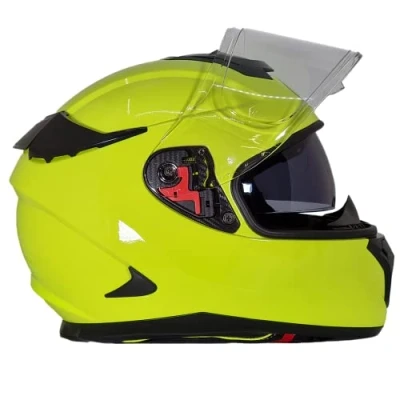 Afbeelding van BHR 813 RACE Integrale motorhelm met dubbel vizier, ECE goedgekeurde integraalmotorhelm zonnevizier, voor dames en heren, fluogeel, XL