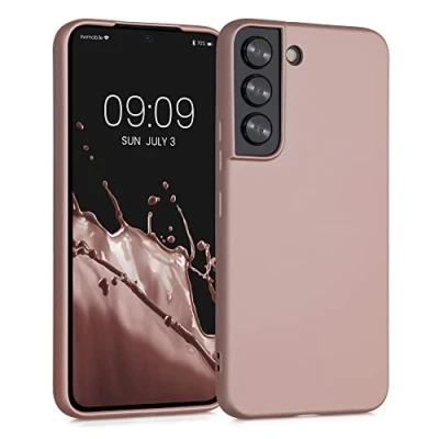 Afbeelding van kwmobile telefoonhoesje geschikt voor Samsung Galaxy S22 Hoesje smartphone Back cover in metallic roségoud
