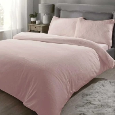 Afbeelding van Rapport Teddy Bear Luxe Super Zacht Warm Quilt Dekbedovertrek Bed Set, Polyester, Roze, Dubbel