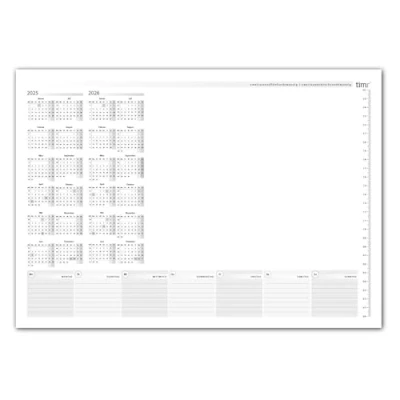Afbeelding van Bureauonderlegger met kalender 2 jaar 2025 2026, DIN A3, 25 vellen, scheurpapier, kalender, organizer, kantoorbenodigdheden, tr_296
