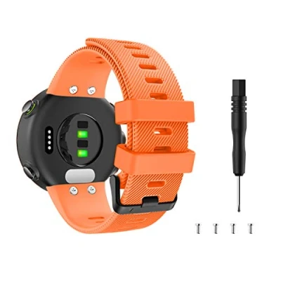 Afbeelding van MoKo Bandje compatibel met Garmin Forerunner 45/Swim 2, reserveband van siliconen voor horloges, oranje