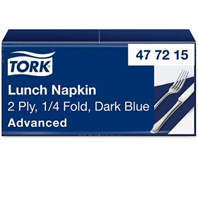 Afbeelding van Tork tissue servet 33x33cm 2 laags 1/4 vouw midnight blue 10x200