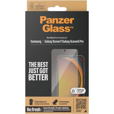 Afbeelding van PanzerGlass Screenprotector geschikt voor Samsung Galaxy Xcover 7 Glazen Ultra Wide Fit Case Friendly