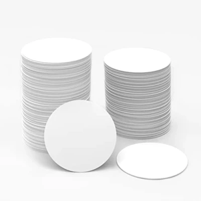 Afbeelding van 30 etiketten NFC kaarten, rond, NFC, TAG 215, mm, pvc, herschrijfbaar, compatibel met TagMo en Amiibo compatibele mobiele apparaten, kaart, wit