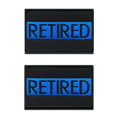 Afbeelding van 2 stuks blauwe lijn slanke klittenbandpatches gepensioneerde politie airsoft militaire patch voor CS cosplay paintball tactische kleding rugzak uniform vest hondenharnas