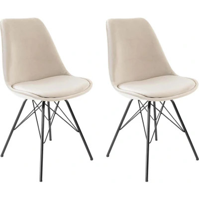 Afbeelding van Kick kuipstoel Velvet champagne zwart frame set van 2