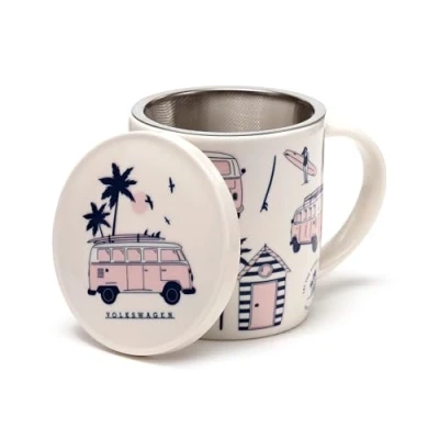 Afbeelding van Beker/Mok Volkswagen Busje Explore VW T1 Incl. Infuser &amp; Deksel 350ml