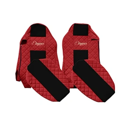 Afbeelding van F CORE vrachtwagen accessoires Stoelhoezen compatibel voor MAN TGX 01.07 03.20 Driver ISRI Passagier Verschillende stoelen ROOD