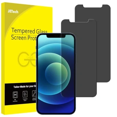 Afbeelding van JETech Displaybeschermfolie voor iPhone 12 mini 5,4 inch, gehard glas, anti spion, 2 stuks