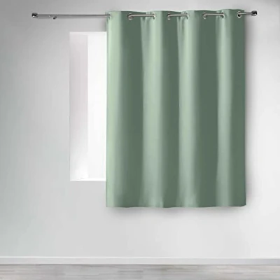 Afbeelding van douceur d&#039;intérieur, Gordijn met ogen (135 x 180 cm), ondoorzichtig, salie, ondoorzichtig