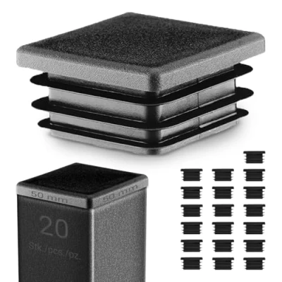 Afbeelding van EMFA 20 stuks lamellenstoppen voor vierkante buis, 50 x mm, kunststof, zwart