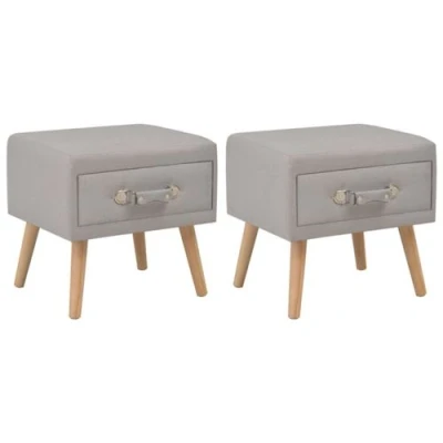 Afbeelding van Nachtkastjes 2 st 40x35x40 cm stof grijs