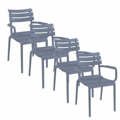 Afbeelding van Paris tuinstoel donker grijs 4 stuks