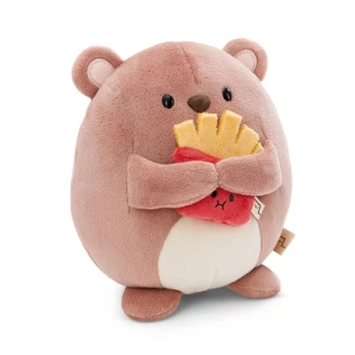 Image de NICI peluche Ours Nomo de 16 cm avec des frites dans une boîte cadeau brun Doudou en peluche, mignonne à câliner, pour jouer, enfants et adultes, excellente idée 61148