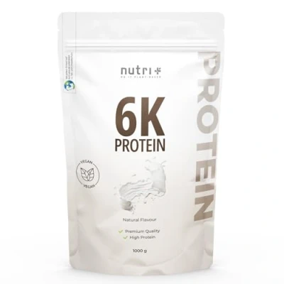 Afbeelding van nutri+ 6K Protein Eiwitpoeder Natural Veganistisch proteïnepoeder met eiwitten uit zes plantaardige grondstoffen Eiwit Shake 1000 g