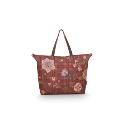 Afbeelding van Pip Studio Tilda Tote Bag Flores Felices Tas Rood 66x20x44cm