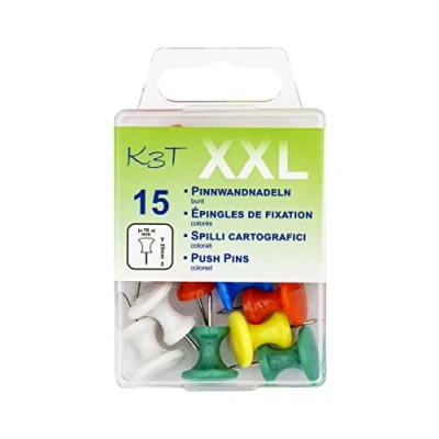 Afbeelding van K3T 48354 punaises, XXL, meerkleurig, 15 stuks