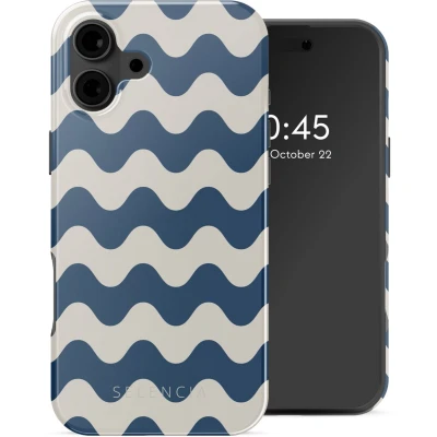 Afbeelding van Selencia Hoesje geschikt voor iPhone 16 Vivid Backcover MagSafe Wave Vibes Classic Blue