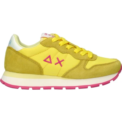 Afbeelding van Sun68 ALLY Solid Sneakers laag, Dames, Maat: 37, Geel Veloursleer