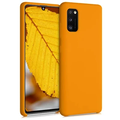 Afbeelding van kwmobile telefoonhoesje geschikt voor Samsung Galaxy A41 Hoesje met siliconen coating Smartphone case in abrikoos