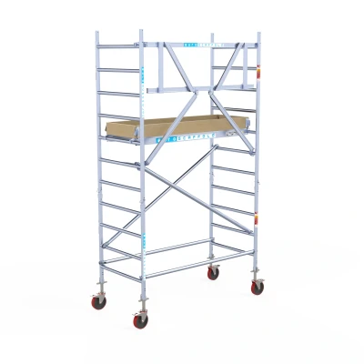 Afbeelding van Euroscaffold Rolsteiger Budget Schoren L190xB90 4.20m werkhoogte Houten platformen
