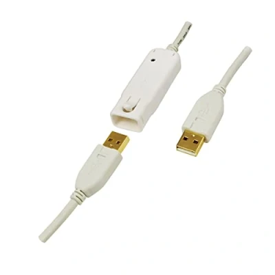 Afbeelding van LogiLink USB kabel 2.0 A stekker, bus 12.00 m Wit Vergulde steekcontacten, UL gecertificeerd UA0092
