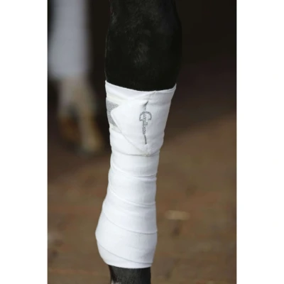 Afbeelding van Covalliero Fleece Bandages Empara 4 pack Wit 12x300cm