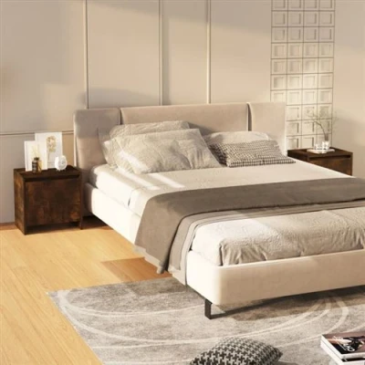 Afbeelding van Nachtkastjes 2 st 45x34x44,5 cm spaanplaat gerookt eikenkleurig