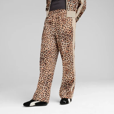 Afbeelding van Puma T7 LEO LUXE Straight Pants Trainingsbroek, Dames, Maat: Medium, Alpine snow