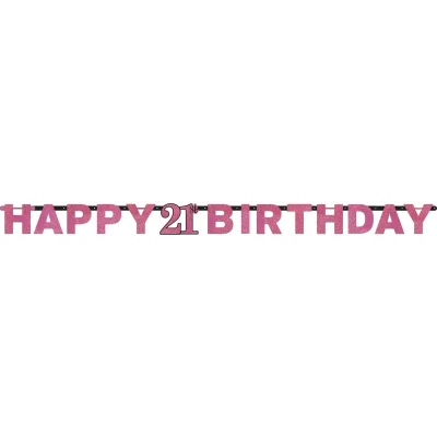 Afbeelding van Letterslinger Sparkling 21 zwart roze