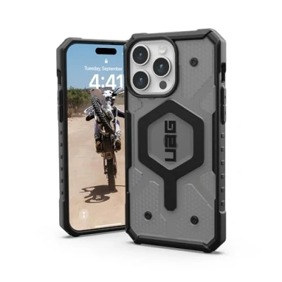 Afbeelding van Urban Armor Gear Pathfinder MagSafe Backcover Apple iPhone 15 Pro Max Grijs (transparant) compatible