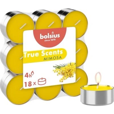 Afbeelding van Bolsius True Scents Geurtheelichten 18 stuks per verpakking Mimosa