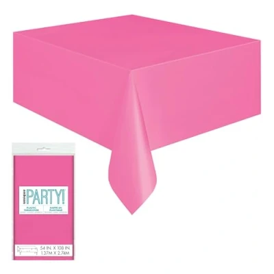 Afbeelding van Tafelkleed Hot pink roze plastic 137x274cm