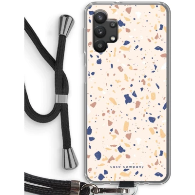 Afbeelding van Case Company® hoesje met Koord geschikt voor Samsung Galaxy A32 5G Terrazzo N23 Telefoonhoesje Zwart Bescherming aan alle Kanten en Over de Schermrand