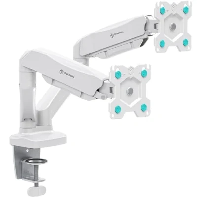 Afbeelding van ONKRON G160 WHT Monitorarm, bureauhouder voor twee schermen van 13 tot 27 inch (13 inch), wit