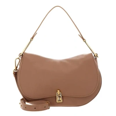 Afbeelding van Coccinelle Leren Schoudertas Magie Soft Handbag Grained Leather Skin Lichtbruin