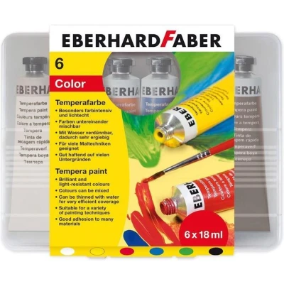 Afbeelding van Eberhard Faber Ef 575505 Plakkaatverf 6 Kleuren Tube 18 Ml