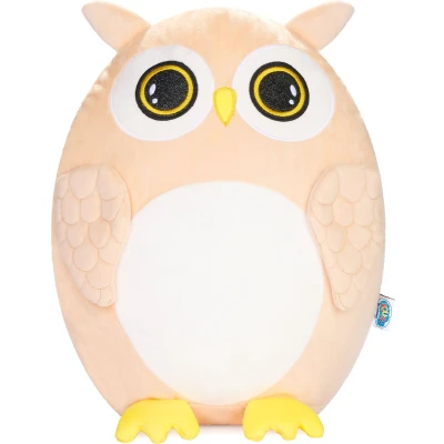 Afbeelding van SQUISHBRUBIES Oliver de Uil Superzachte Pluche Knuffel Kawaii Squishy Speelgoed 35 cm bruin
