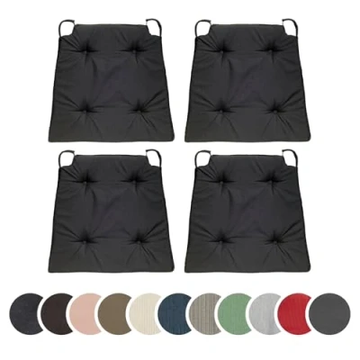 Afbeelding van sleepling 196503 Stoelkussens, 4 stuks, voor binnen en buiten, 100% microvezel, made in EU, maten: 42 (voor) 35 (achter) x 40 5 cm, zwart