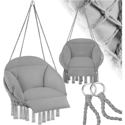 Afbeelding van tectake Comfortabele Hangstoel Samira grijs 404878