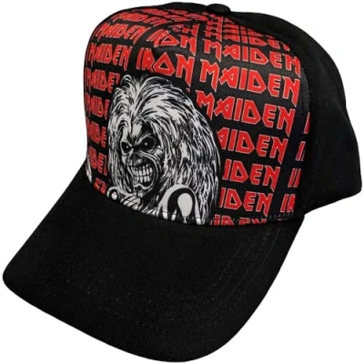 Afbeelding van Iron Maiden Eddie Logo Repeat Baseball pet Zwart