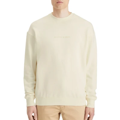 Afbeelding van Scotch &amp; Soda CORE LOGO Front Chest Sweater, Heren, Maat: Large, Off white