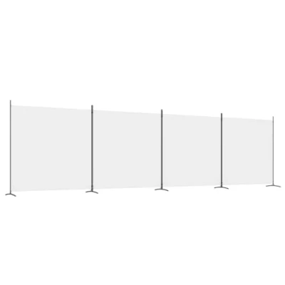 Image de vidaXL Cloison de séparation 4 panneaux Blanc 698x180 cm Tissu