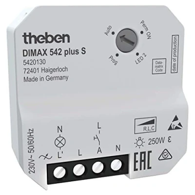 Afbeelding van Theben 5420130 DIMAX 542 plus S I universele inbouwdimmer met automatische laaddetectie dimmer 230 V