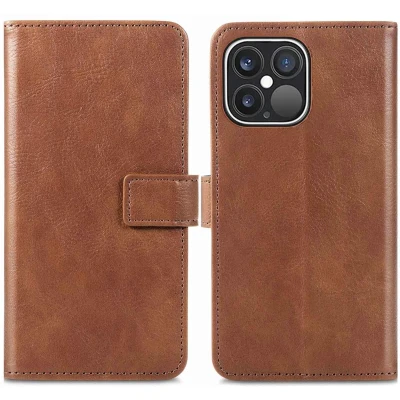 Afbeelding van imoshion Hoesje Geschikt voor iPhone 13 Pro Luxe Bookcase Bruin
