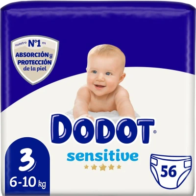 Afbeelding van Wegwerpluiers Sensitive Dodot Maat 3 (56 uds)