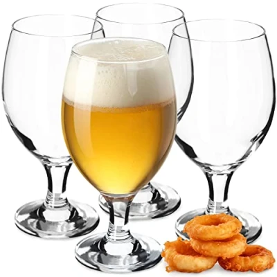 Afbeelding van KADAX Bierglas met steel een inhoud van 400 ml om je verfrissende dranken stijl en verfijning te genieten, ideaal als cadeau (4 stuks)