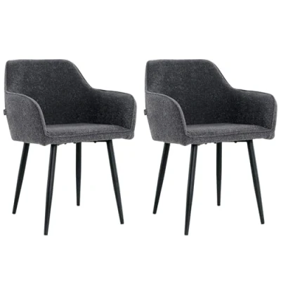 Afbeelding van Lina® Diamond Eetkamerstoel Antraciet Set van 2 Boucle